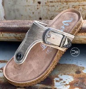 Texas Buckle Sandals ~ Cream