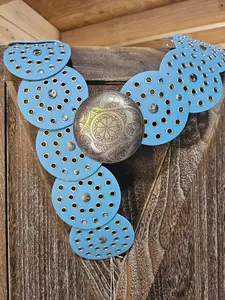 Light blue disc waist belt