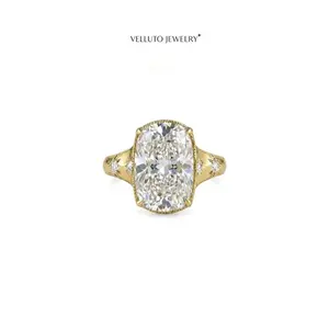 Gold-Plated Moissanite Adjustable Ring, 2.0 Carat Total Weight – High Color Dispersion, Understated Luxury, Perfect for Evening Events