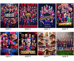 Set of 3 Barcelona Campeons La Liga Champions 2025 28th Title Home Decor Poster