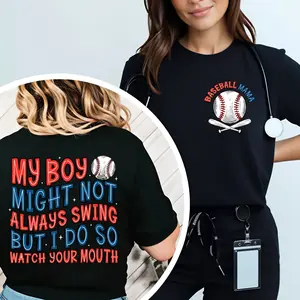 Baseball Mama Shirt, My Boy Might Not Always Swing, My Girl Might Not Always Swing, Baseball Mom Gift, Sports Mom Shirt, Funny Baseball Sayings, Mom Gifts