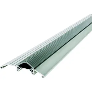 08102 3-3/4 in. x 3/4 in. x 36 in. Silver Aluminum and Vinyl Heavy-Duty Low-Profile Threshold