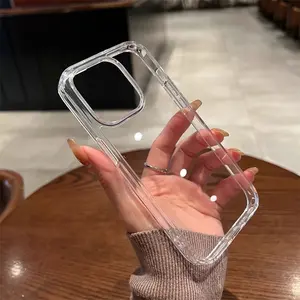 Luxury Transparent Soft TPU Phone Case for iPhone 17 Pro Max, Air 16, 15, 14, 13, 12 Mini, 11 Pro Max, 16, 15, 14 Plus, 13, 12, X, XS Max, XR, 8 & 7 Plus