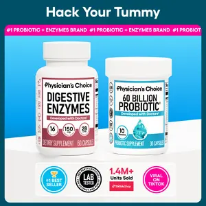 Physician's Choice Hack your Tummy Bundle: Bloating, Digestion & Immune Support for Men & Women with Digestive Enzymes & 60 Billion Probiotic Physician's Choice Hack your Tummy Bundle: Bloating, Digestion & Immune Support for Men & Women with Digestive Enzymes & 60 Billion Probiotic
