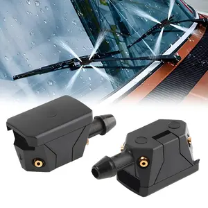 Click&Fit Windshield Washer Nozzles compatible with Ford Transit, Freightliner, Dodge Sprinter, VW Crafter, Peterbilt; 4-way wiper washer sprayers for 0.31–0.35in (8–9mm) Wiper Arm, (2-pcs)