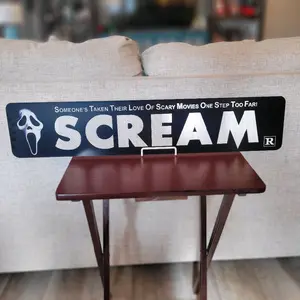 Scream Custom 6" x 30" REFLECTIVE street sign. These make the perfect sign for any man cave, office, basement, garage, bedroom, game room, music room, bar, or countless others.