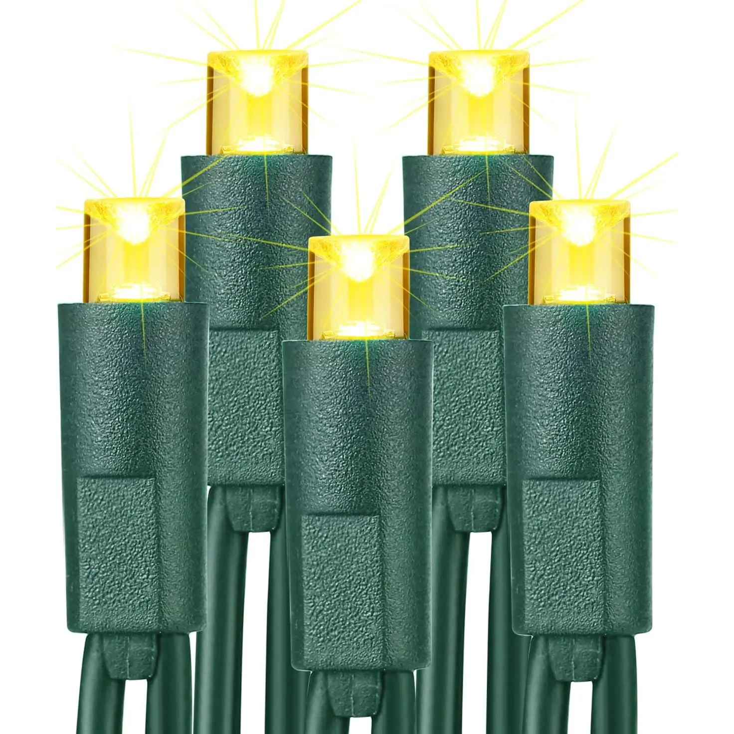 33ft 100 LED Christmas Tree Lights - Steady On Only, 5mm Wide Angle, Connectable 120V UL Certified Warm White Lights for Xmas Tree, Party, Indoor/Outdoor