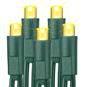 33ft 100 LED Christmas Tree Lights - Steady On Only, 5mm Wide Angle, Connectable 120V UL Certified Warm White Lights for Xmas Tree, Party, Indoor/Outdoor