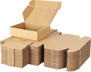 7x5x2 inch Bulk Shipping Boxes 50 Pack Brown, Tab Lock Tuck Top Mailer Boxes for Small Business Packaging, Small Cardboard Gift Boxes for Wrapping Mailing Presents
