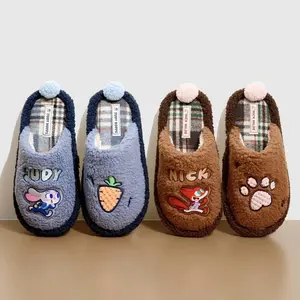Disney Zootopia Plaid Women's Cotton Slippers - Cozy, Cute & Comfortable Indoor Footwear for Ladies, Perfect Gift for Fans