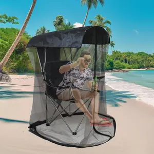 63 Inch Outdoor Chair Mosquito Net Canopy - Easy Install Sun Protection Shade, Lightweight for Garden Patio Fishing Travel, Mosquito Barrier, Swing Rocking Chair Accessory, Patio Furniture Protector