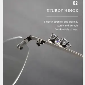 Fashion High Quality Rimless Metal Reading Glasses for Men and Women CR11856206 Polycarbonate Lens Plastic Frame glass sunglass indestructible glasses