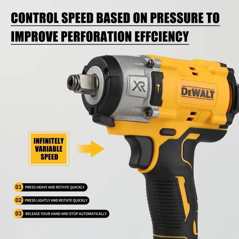 DEWALT DCF922 20V 1/2 Inch Brushless Impact Wrench 205N.m Variable Speed Cordless Electric Power Tool for Professionals with Infinitely Variable Speed Switch and High Capacity Battery