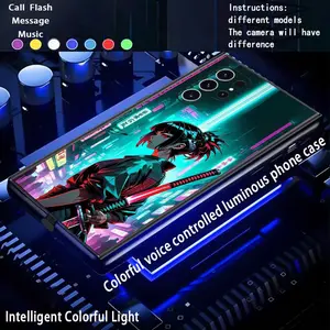 Colorful intelligent voice controlled luminous phone case suitable for S26Ultra/S25Ultra/S24/S22Ultra/S23Ultra/S21Ultra/S20Ultra/S10+/S9+/S10 5G/Note20Ultra/Note10+/Note8/Zfold 7/Zfold 6/Z Flip7/Z Flip6  Intelligent luminous voice controlled phone casing