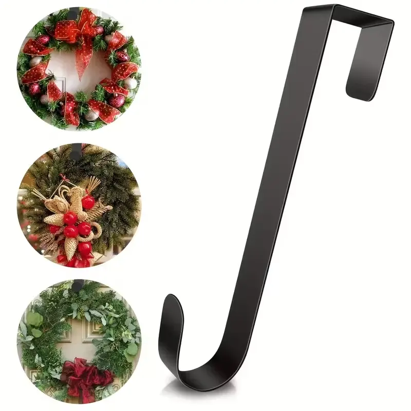 12 Inch Metal Wreath Door Hanger with Convenient Hook, Durable Holiday Decoration for Thanksgiving Christmas Halloween Front Door Decor Hanging Decoration Christmas Decorations
