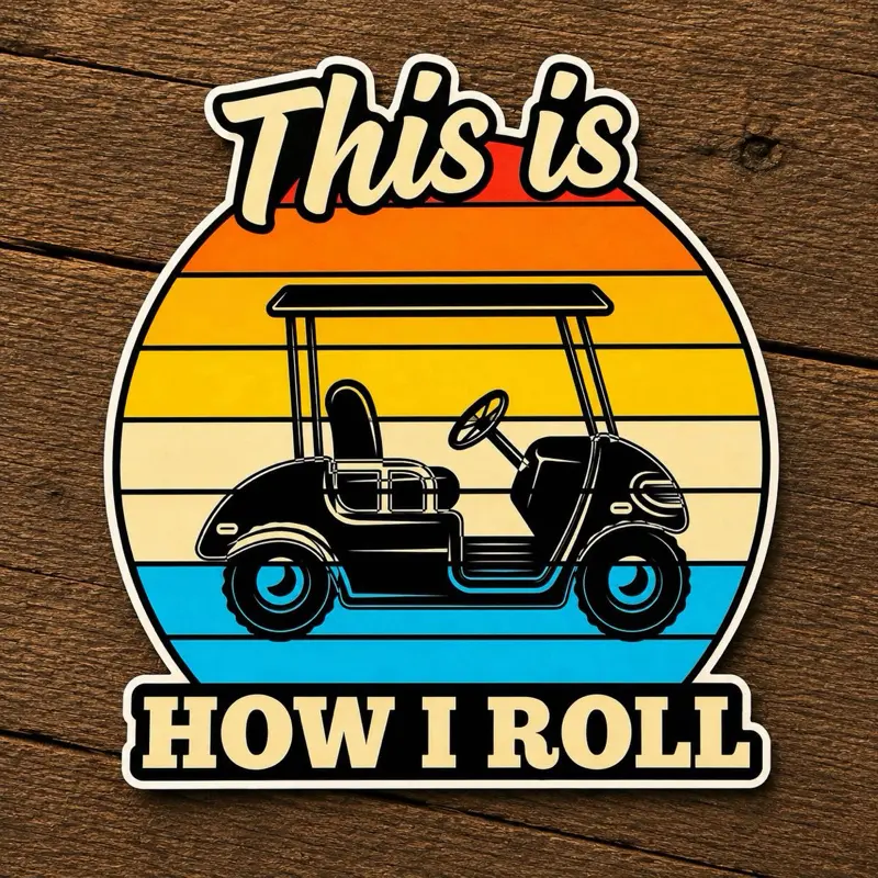 Golf Cart “This Is How I Roll” 2.5” Waterproof Vinyl Sticker