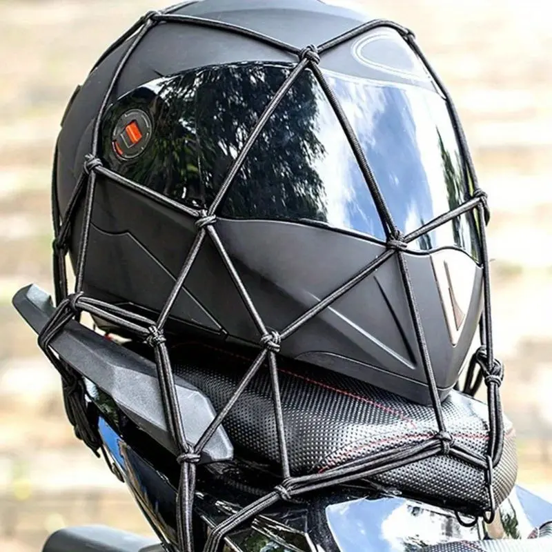 Motorcycle Luggage Net Bike 6 Hooks Hold down Fuel Tank Luggage Mesh Web Bungee Adjustable Rope Black Motorcycle Bike 6 Hooks Tank Car styling