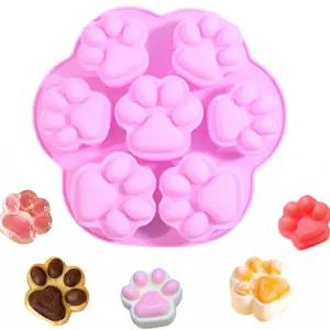 Silicone Paw Molds DIY Reusable Baking Mold 7 Cavities Food Grade Fondant Moulds