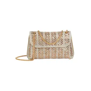 Women's Shiny Rhinestone Clutch Bag, Chain Shoulder Bag, Suitable for Party Events, Elegant Handbag