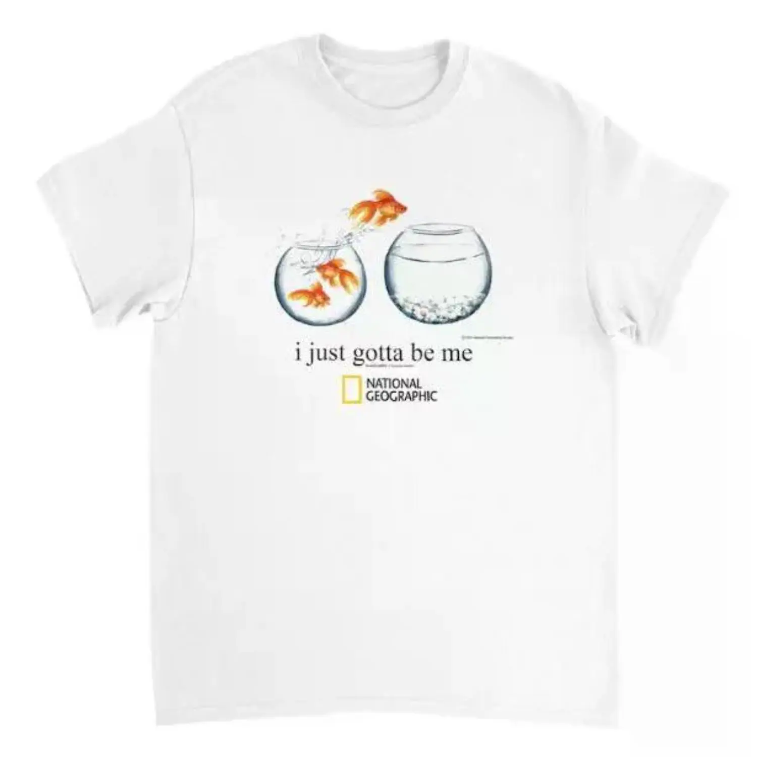 "Be Yourself Goldfish T-Shirt - Unisex Vintage Animal Graphics Tee, Gothic Grunge Y2K Emo Style Streetwear for Men and Women"