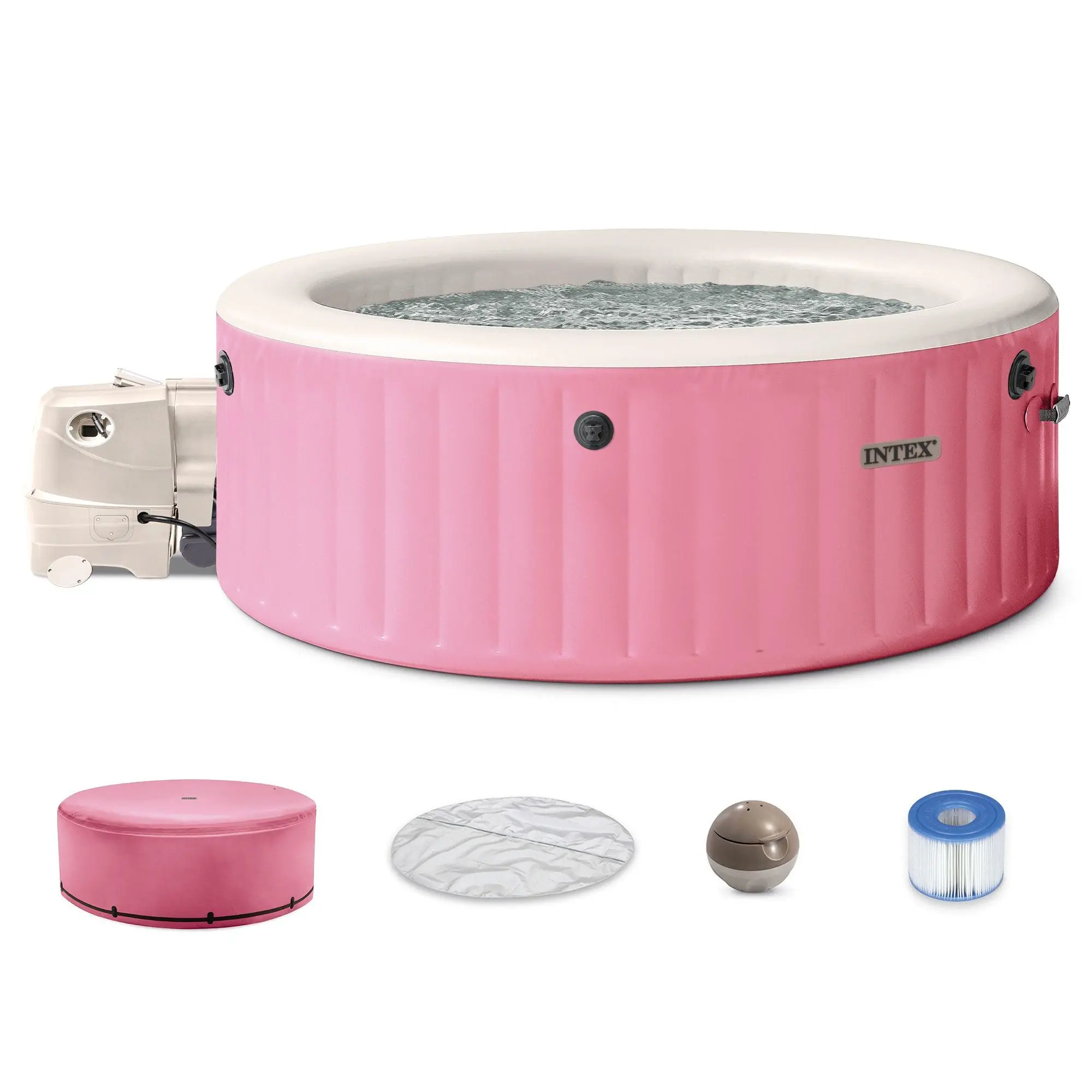 INTEX PureSpa Bubble Massage Spa Set with Energy Efficient Cover, 77" x 28"