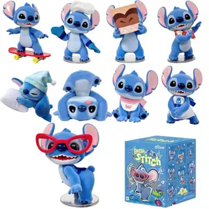 MINISO Disney Hello Stitch Blind Box Figurines - Collectible Mystery Box Toy, Cute Stitch Character Desk Decor, Surprise Unboxing Gift for Fans, Flocked Finish Collectible Figure (Random 1pc)