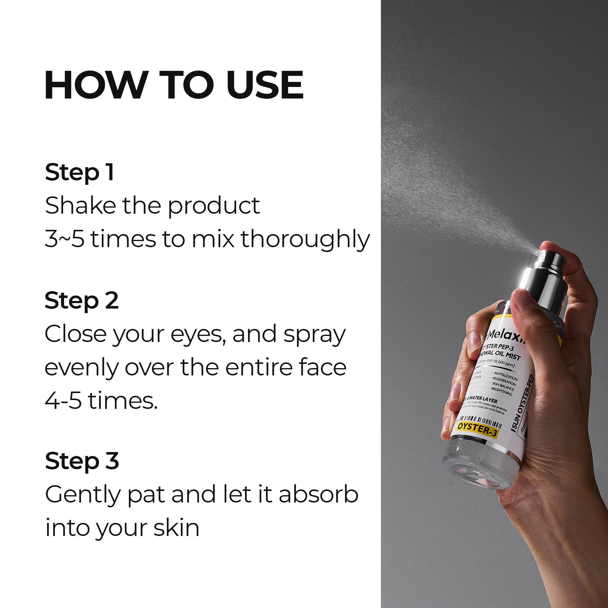 [Dr.Melaxin Official] Oyster Pep3 Renewal Oil Mist | Anti-Aging, Even Skin Texture, Elasticity | Korean Cosmetics | 3.38 fl.oz (100ml)