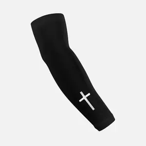 SLEEFS Faith Cross One Size Fits All Arm Sleeve - Spandex Fabric, UVA/UVB Protection, Quick Dry, Machine Washable, Comfortable & Durable for Sports & Daily Use