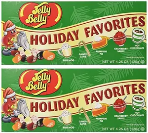 (Set/2) Jelly Belly Christmas Holiday Favorite Flavored Candy Beans Gift Box,8.5 oz