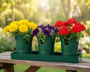 Austin Planter under 7 inch - Multi Size & Color Plastic Flower Pot, Seedling & Nursery Planter with Saucers