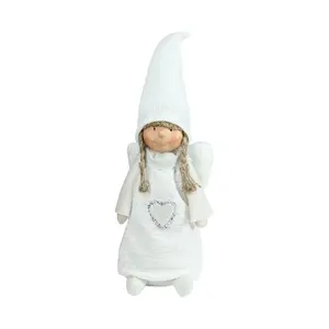Northlight 19.25" White Snowy Woodlands Girl Angel Figurine