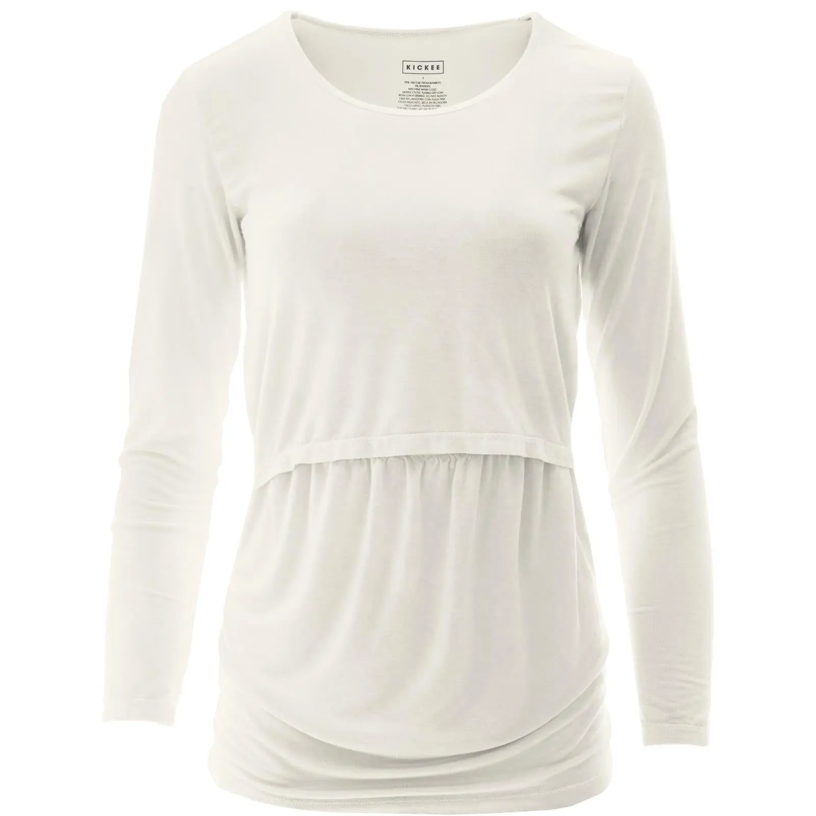 Women's Long Sleeve Nursing Tee in Natural
