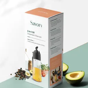 Savory 16oz Glass Olive Oil Sprayer - 2-in-1 Oil Dispenser for Cooking, Air Fryer, BBQ, and Salad - Fine Mist Spray, Leak-Proof, BPA-Free - Utensils, Kitchen