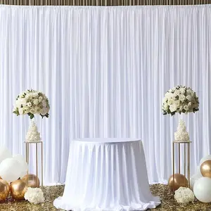 Elegant Wedding Backdrop, Solid Color Wrinkle-free Polyester Backdrop, Wedding Arch Backdrop, Wedding Decoration Supplies for Party, Birthday, Baby Shower, Banners