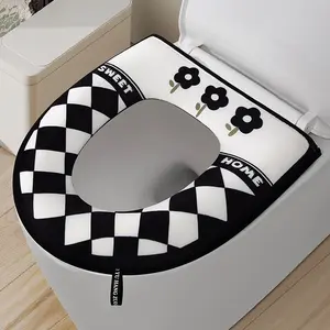 Winter Thickened Toilet Seat Cover, Warm Bathroom Toilet Pad, 1pc Hygienic Toilet Cushion, Comfortable Soft Absorbent Design, Toilet Seat Protector