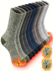 Unisex Thickened Warm Socks, 5 Pairs Casual Soft Comfy Breathable Socks for Hiking, Fishing, Outdoor Sports, Socks for Men & Women