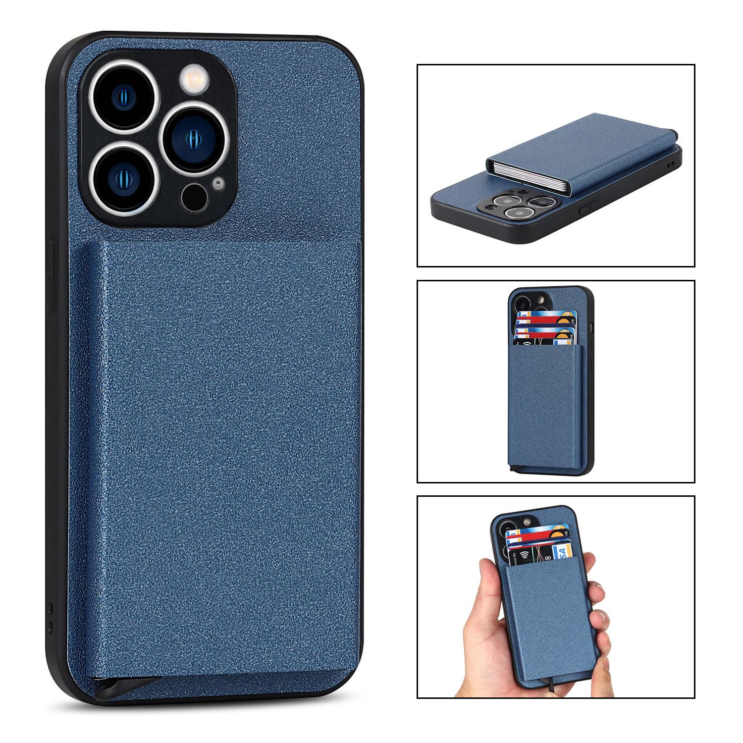 Suitable for iPhone 14 PROMAX plug-in phone case  Apple 11 aluminum alloy wallet phone case IP13 protective case