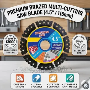 4.5" Indestructible Multipurpose Saw Blade | Professional Grade Diamond Disc for Rebar, Metal, Masonry & PVC | Ultimate Durability