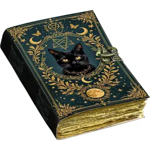 Blank Spell Book of Shadows Journal Little   Printed  Supplies  Notebook   Deckle Paper Grimoire Journal Leather Sketchbook, Drawing Journal
