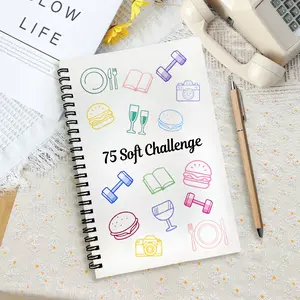 75 Soft Challenge Journal & Planner A5 – Weekly & Monthly Spiral Notebook for Time Management, Productivity, Goal Tracking, Office Stationery & Personal Planning