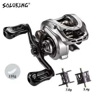HICC50 136g Ultralight Baitcaster Reels BFS Reel Baitcasting Fishing 7.1/8.1 Gear Ratio 10+1BB 4KG Power Baitcaster Full Carbon High Compact Short Shaft Spool Saltwater Bearings Line Capacity