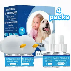 Dog Calming Diffuser Combination Set (4packs)60 days -Dog Pheromore Refill For stress,Pee Spraying,Fighting,Aggression,Chewing-60days Refill Included