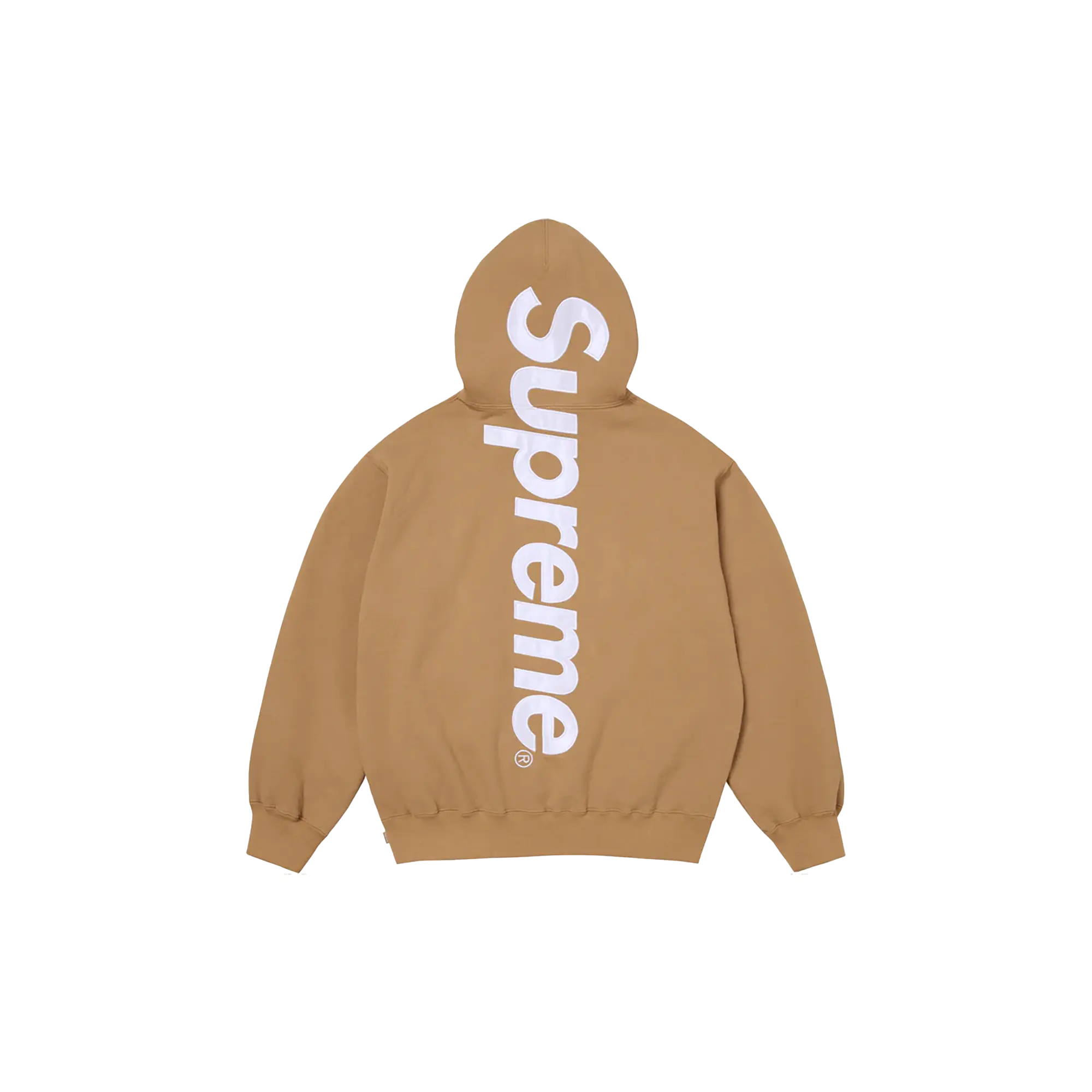 Satin Appliqué Hooded Sweatshirt "FW25 - Light Tan" SU26127