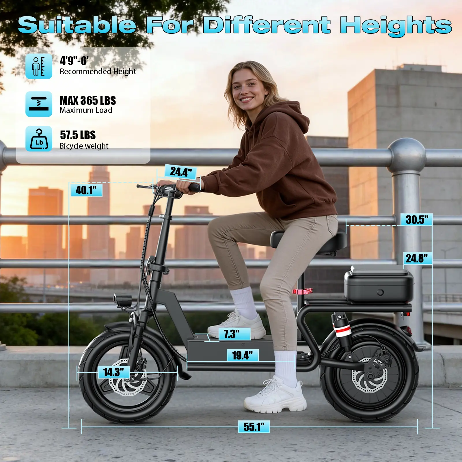 Pikabike GT11 Electric Scooter Adults, 1200W Peak Motor, 48V 20Ah