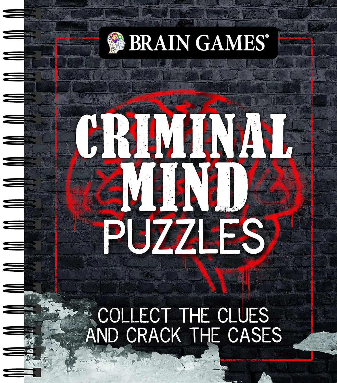 Brain Games - Criminal Mind Puzzles: Crime-Themed Brain Teasers | Visual, Verbal, Memory & Logic Puzzles | Spiral Bound Activity Book for Adults & Teens