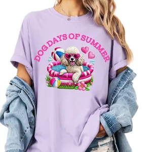 Poodle Dog Days of Summer Shirt ~ Unisex Apparel Relaxed Fit Printed In The USA Clothing Womenswear Casual Comfort Cotton Top Athletic Boho Chic