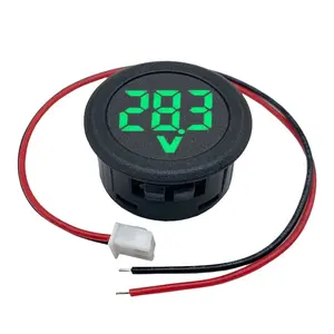 DC 4-100V Car Voltage Current Meter LED Digital Display Mini Voltmeter Round Voltage Meter Two-wire Multimeter Panel