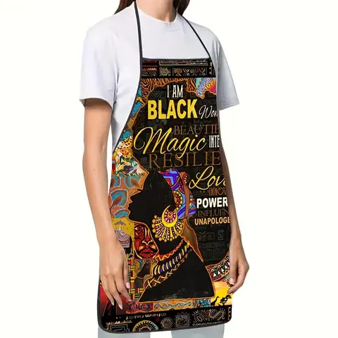 Black Magic Pattern Apron, 1 Count Polyester Unisex Cooking Apron, Kitchen Aprons, Novelty Cooking Aprons, Christmas Gift, Winter Apron for Women,Thanksgiving Gift,Nails Design Tool, Christmas Decorations,Nail Tech,Nails Art,Nails Ideas