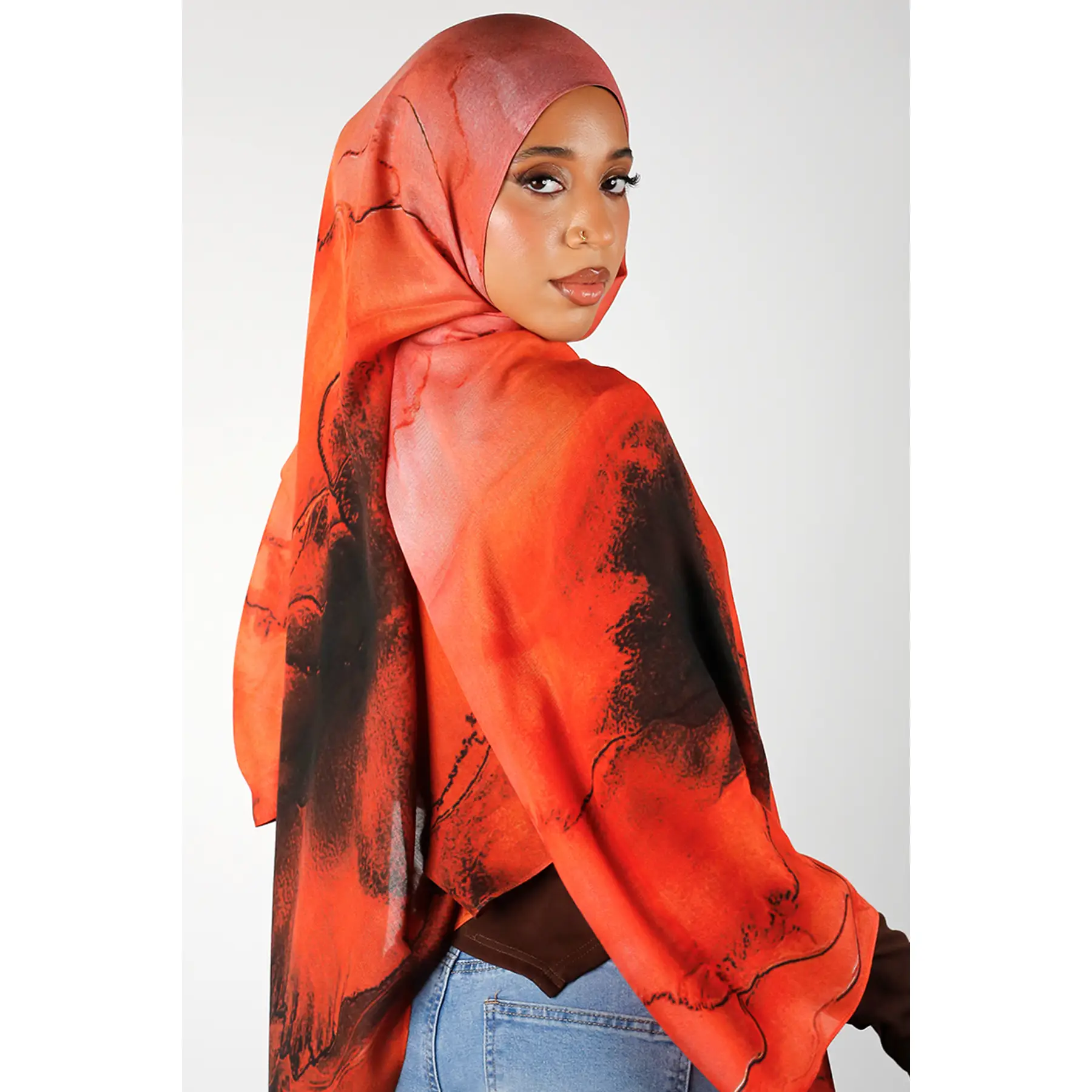 Bloom Watercolor Print Modal Hijab
