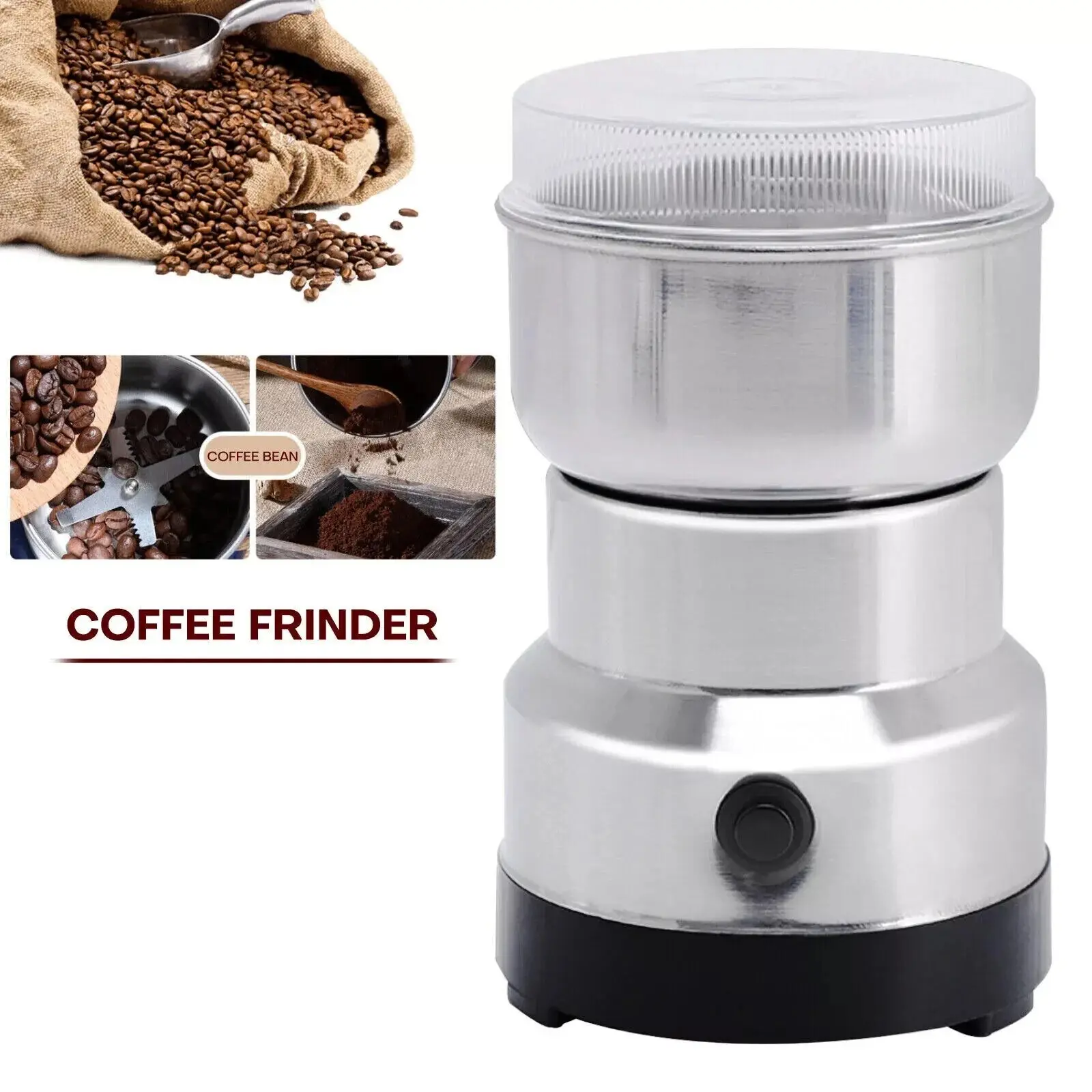 New Electric Coffee Bean Mill - Healthy Non-Toxic Coffee Equipment for Family, Nuts, Seeds, Herbs & Spices Kitchen Blender Set
